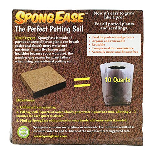 EnRoot Products LLC SpongEase Potting Soil (?30 Quarts) - 3 Pack of 10 Quart Pop up Bags - Pro Coco Coir Potting Soil for Plants and Seed Starting