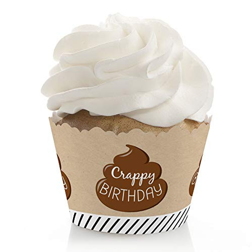 Big Dot of Happiness Oh Crap Youre Old  Poop Birthday Party Decorations  Party Cupcake Wrappers  Set of 12