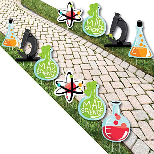 Big Dot of Happiness Scientist Lab  Beaker Atom Microscope Lawn Decorations  Outdoor Mad Science Baby Shower or Birthday Party Yard Decorations  10 Piece