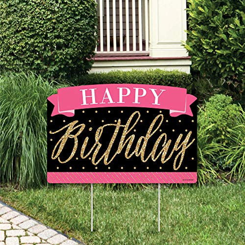 Big Dot of Happiness Chic Happy Birthday Pink Black and Gold Birthday Party Yard Sign Lawn Decorations Happy Birthday Party Yardy Sign Big Dot of Happiness Chic Happy Birthday Pink Black and Gold Birthday Party Yard Sign Lawn Decorations Happy Birthday Party Yardy Sign