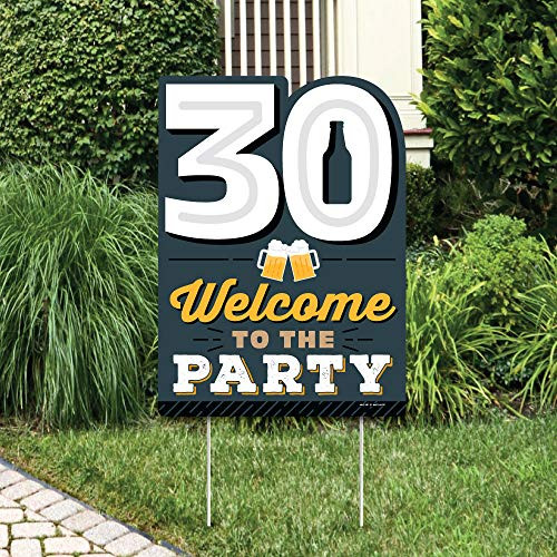 Big Dot of Happiness Cheers and Beers to 30 Years  Party Decorations  30th Birthday Party Welcome Yard Sign