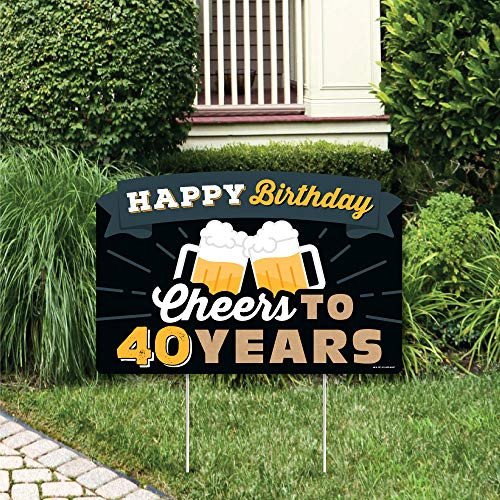 Big Dot of Happiness Cheers and Beers to 40 Years Birthday Party Yard Sign Lawn Decorations Happy Birthday Party Yardy Sign Big Dot of Happiness Cheers and Beers to 40 Years Birthday Party Yard Sign Lawn Decorations Happy Birthday Party Yardy Sign