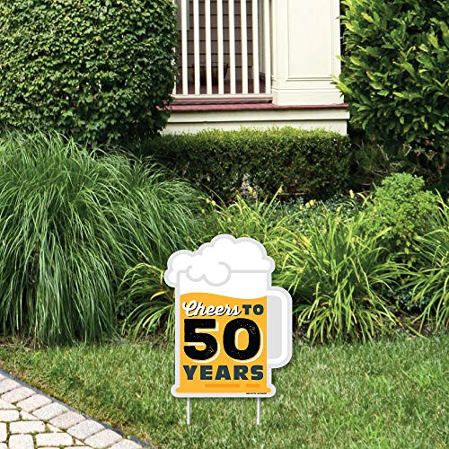 Big Dot of Happiness Cheers and Beers to 50 Years Outdoor Lawn Sign 50th Birthday Party Yard Sign 1 Piece Big Dot of Happiness Cheers and Beers to 50 Years Outdoor Lawn Sign 50th Birthday Party Yard Sign 1 Piece