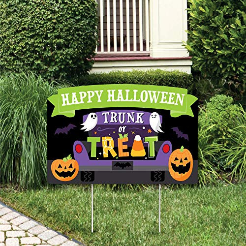 Big Dot of Happiness Trunk or Treat  Halloween Car Parade Party Yard Sign Lawn Decorations  Happy Halloween Party Yardy Sign