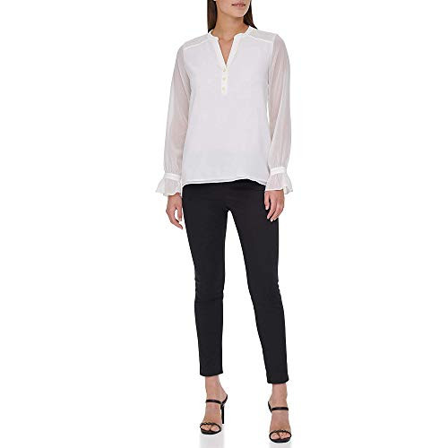 Calvin Klein Long Sleeve Blouse wButtons Soft White SM US 46