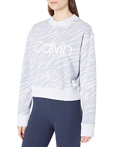 Calvin Klein Womens Zebra Print Calvin Logo Mock Neck Pullover Spray Combo Large