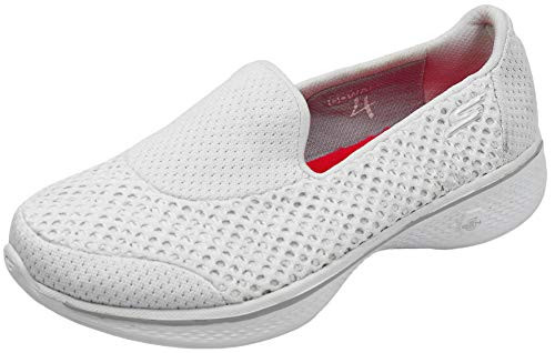 Skechers Performance Womens Go Walk 4 Kindle SlipOn Walking Shoe White 8 W US