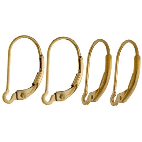 2 Pairs, 14K Gold Filled Interchangeable Lever Back Earring Findings