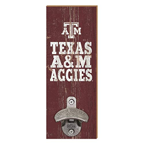 NCAA Legacy Texas AM Aggies Wall Mount Bottle Opener 35x12 One Size Wood
