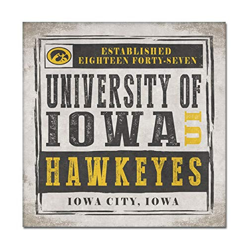 NCAA Legacy Iowa Hawkeyes Canvas Wall Art 14x14 One Size Custom