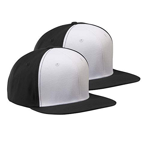 Marky G Apparel Flat Bill Cap 2 Pack BlackWhite OS