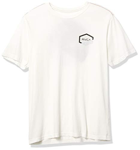 RVCA Men Fraction Short Sleeve Tee White Medium