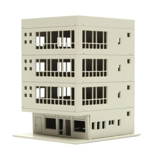 EatingBiting?R?DIY 1:160 Outland Models Railway Modern 4-Story Office Building Scale Landscape for Sand Table Garden Micro Landscape Ornaments Decor Assembling Model realism Supply DIY Spray Painting