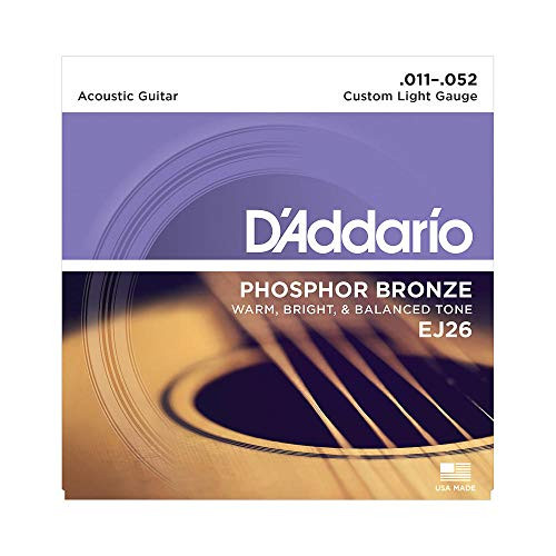 DAddario Phosphor Bronze Acoustic Guitar Strings Custom Light 1152 EJ26