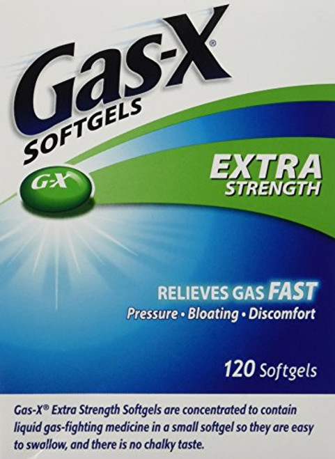 Gasx Extra Strength  120 Softgels Gas Bloating Relief Simethicone 125mg