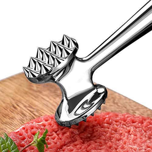 IYOOH Meat Tenderizer Hammer Stainless Steel Meat Tenderizer Mallet Kitchen Tool Meat Pounder Flattener for Chicken FoodPoultrySteakMeat Cooking Beater Dishwasher Safe  Metal Kitchen Pounder