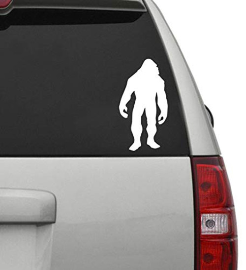 emooshi Bigfoot Car Window White Decal Sticker Sasquatch Vinyl 7 inch Tall
