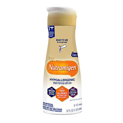 Enfamil Nutramigen Hypoallergenic Ready to Feed Colic Baby Formula Lactose Free Milk 32 fluid ounce Omega 3 DHA Probiotics Iron Immune Support Enfamil Nutramigen Hypoallergenic Ready to Feed Colic Baby Formula Lactose Free Milk 32 fluid ounce Omega 3 DHA Probiotics Iron Immune Support