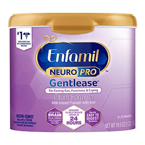 Enfamil NeuroPro Gentlease Baby Formula Gentle Milk Powder Reusable Tub 195 oz MFGM Omega 3 DHA Probiotics Iron  Immune Support Package May Vary