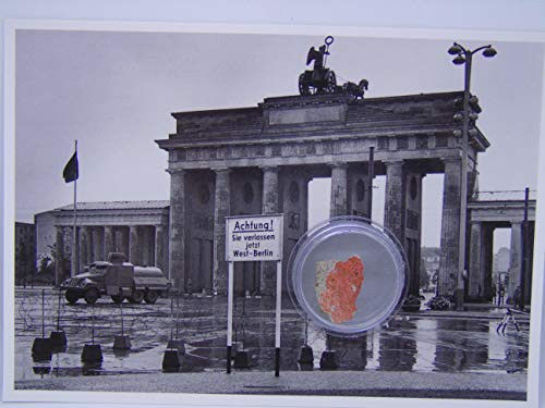 POSTCARD WITH SMALL AUTHENTIC PIECE OF THE BERLIN WALL The Brandenburg Gate 1961 Germany POSTCARD WITH SMALL AUTHENTIC PIECE OF THE BERLIN WALL The Brandenburg Gate 1961 Germany