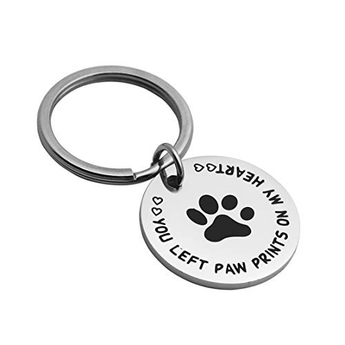 JINGMARUO Dog Cat Pet Memorial Keychain Pet Remembrance Gift Sympathy Gift for Loss of Pet You Left Paw Prints On My Heart JINGMARUO Dog Cat Pet Memorial Keychain Pet Remembrance Gift Sympathy Gift for Loss of Pet You Left Paw Prints On My Heart