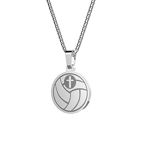 Haoflower Sports Pendant Necklace Volleyball Inspirational Bible Verse Luke 137 Christian Gift for Teens VolleyballSilver Haoflower Sports Pendant Necklace Volleyball Inspirational Bible Verse Luke 137 Christian Gift for Teens VolleyballSilver