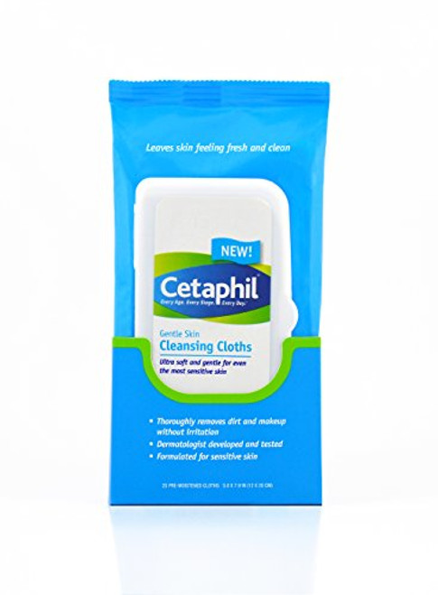Cetaphil Gentle Skin Cleansing Cloths Dry Sensitive Skin Fragrance Free 50 Count