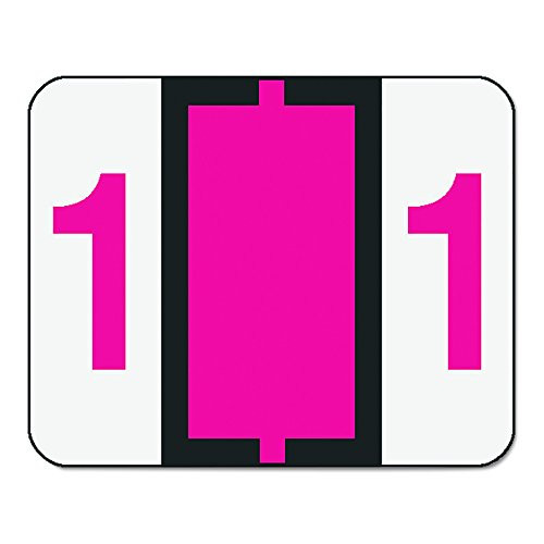 Smead BCCRN Bar-Style Numeric Color-Coded Labels, Number 1, Red, 500 Labels per Roll (67371)