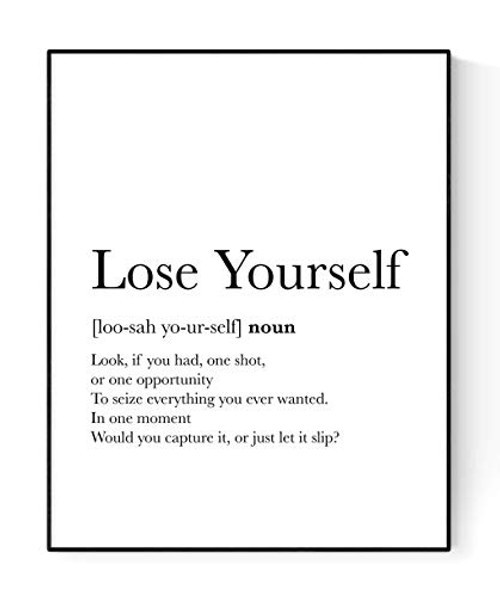 Lose Yourself Lyrics Poster  Eminem Hip Hop  Rap Music Art Print 8x10