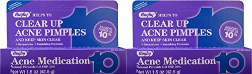 Benzoyl Peroxide 10  Generic for Persa Gel 10 Maximum Strength Acne Medication Gel for Treatment and Prevention of Acne Pimples Acne Blemishes Blackheads or Whiteheads 15 oz per Tube Pack 2 Total 3 oz