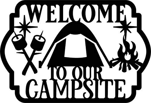 Welcome to our Campsite  Metal Sign  Wall Art Decor  Metal Camping Sign  Campsite Wall Art