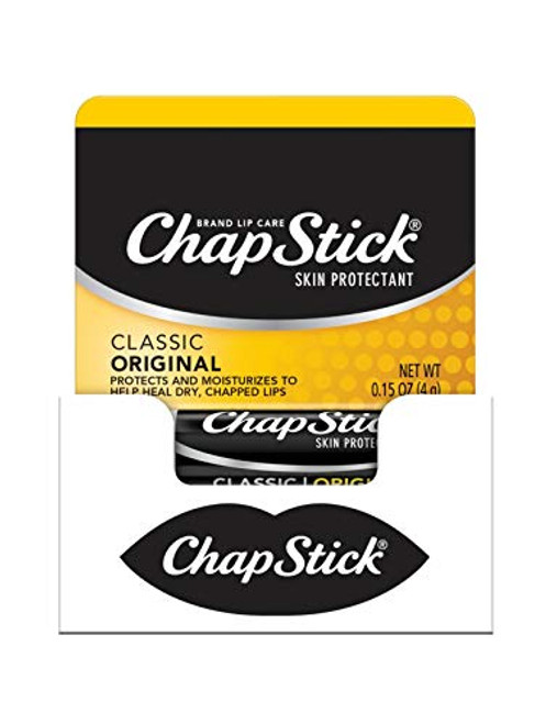 ChapStick Classic Regular Flavor Skin Protectant Lip Balm Tube 015 Ounce 12 Blister Packs of 1 Stick 12 Total Sticks ChapStick Classic Regular Flavor Skin Protectant Lip Balm Tube 015 Ounce 12 Blister Packs of 1 Stick 12 Total Sticks