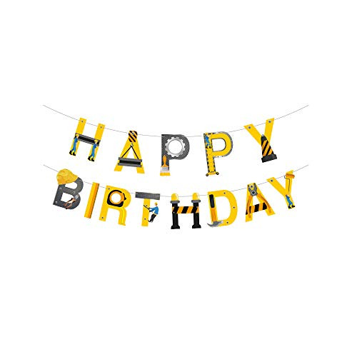 New Style Construction Birthday Banner Engineering Vehicle Theme Party Supplies For Kids Excavator Happy Birthday Banner Birthday Party Decorations Supplies For Boy