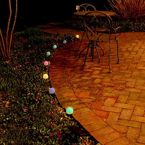 LumaBase 61901 1 Count Solar Powered 8 Color Changing Plastic Lanterns String Lights, Multicolor