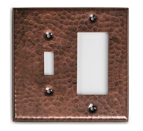 Monarch Pure Copper Hammered Single Switch / Rocker Wall Plate/ Switch Plate