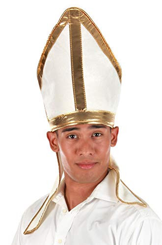 elope Pope Hat Plush for Adults White