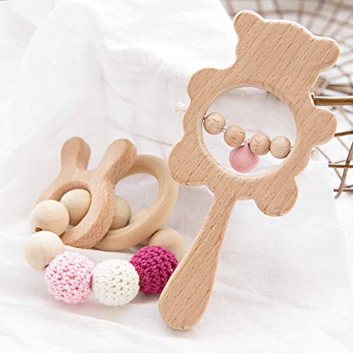 Bopoobo Baby ToysWooden Teether Montessori Toys Organic Infant Teether Handmade Rattles Set Shower Gift Bopoobo Baby ToysWooden Teether Montessori Toys Organic Infant Teether Handmade Rattles Set Shower Gift