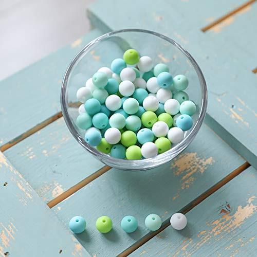 Promise Babe 100PC 15MM Mix Color Loose Silicone Teething Beads Infant Sensory Toys Soft Beads for Making Baby Nursing NecklaceBracelet