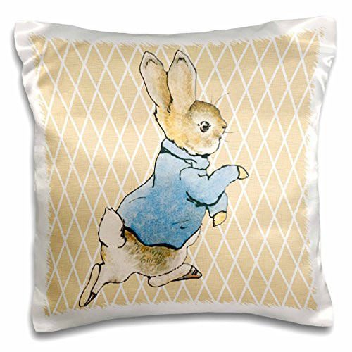 3dRose Peter Rabbit Vintage Art- Animals - Pillow Case, 16 by 16-inch (pc_79399_1)