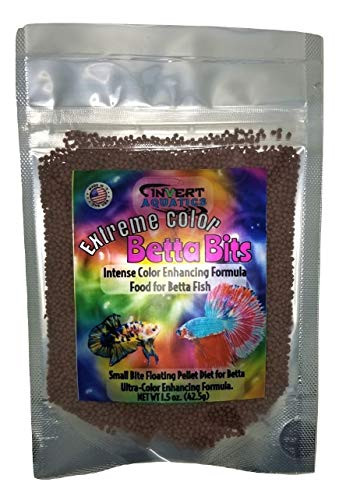Invert Aquatics Extreme Color Betta Bits  UltraColor Enhancing Floating Pellets Betta Food