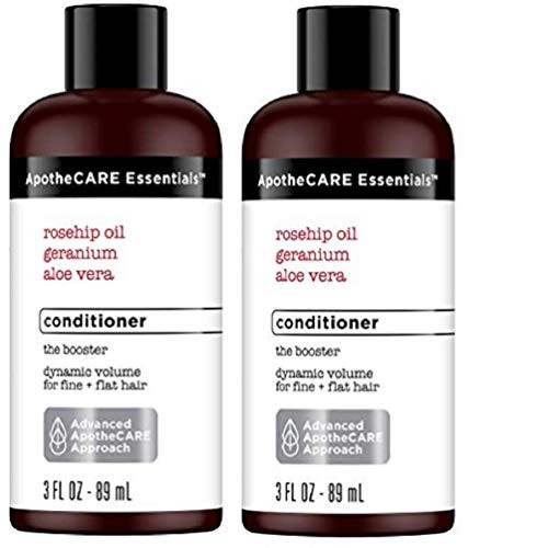 ApotheCARE Essentials The Booster Travel Conditioner Aloe Vera Rosehip Oil Geranium 3 oz 2Pcak
