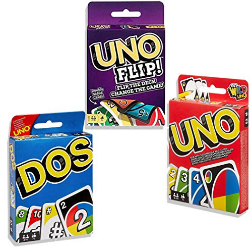 UNO DOS  FLIP  3 Games Family Card Game Exclusively Bundled by Brishan