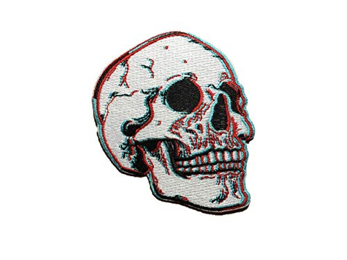 PatchClub 3D Skull Patch Fully Embroidered  Realistic Skeleton Patch Iron OnSew On