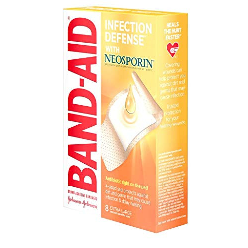 BandAid Brand Bandages with Neosporin Antibiotic Ointment Extra Large 8 ct BandAid Brand Bandages with Neosporin Antibiotic Ointment Extra Large 8 ct