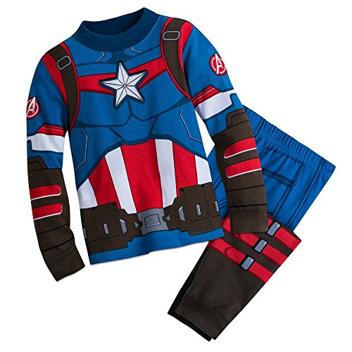 Marvel Captain America Costume PJ PALS for Boys Size 5 Multi