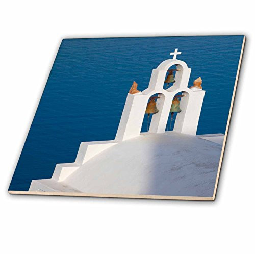 3dRose ct818313 Greece Santorini ImerovigLI Church Bell Tower EU12 Dgu0284 Darrell GuLIn Ceramic Tile 8Inch