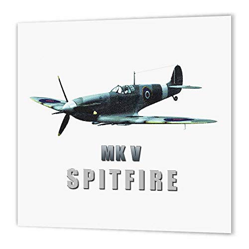 3dRose ht318713 Spitfire AircraftIron on Heat Transfer Paper for White Material 10 by 10Inch