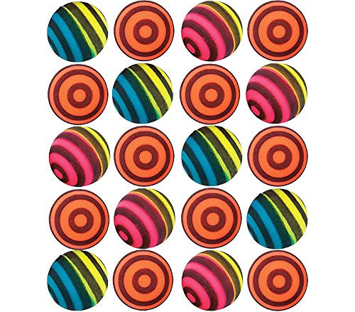 Kidsco Striped Bouncing Balls - Pack of 24  Assorted Neon Colored Stripe Designs High Bouncing Balls  for Kids Great Party Favors, Bag Stuffers, Fun, Toy, Gift, Prize