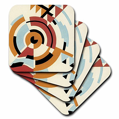 3dRose CST112211 Circles in Abstract Soft Coasters Set of 4