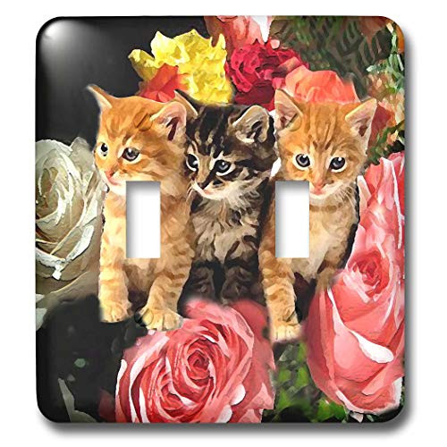 3dRose lsp43232Cute Kittens Double Toggle Switch